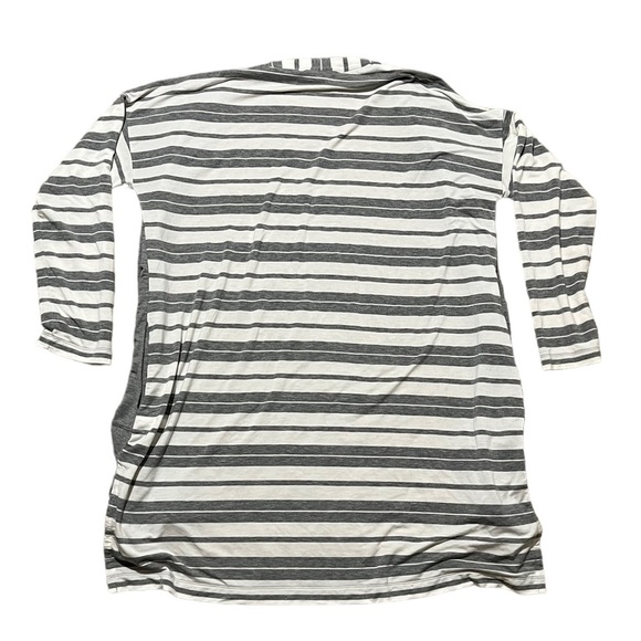 Pure Jill Grey & White Striped Cardigan | Women's L - Picture 5 of 6